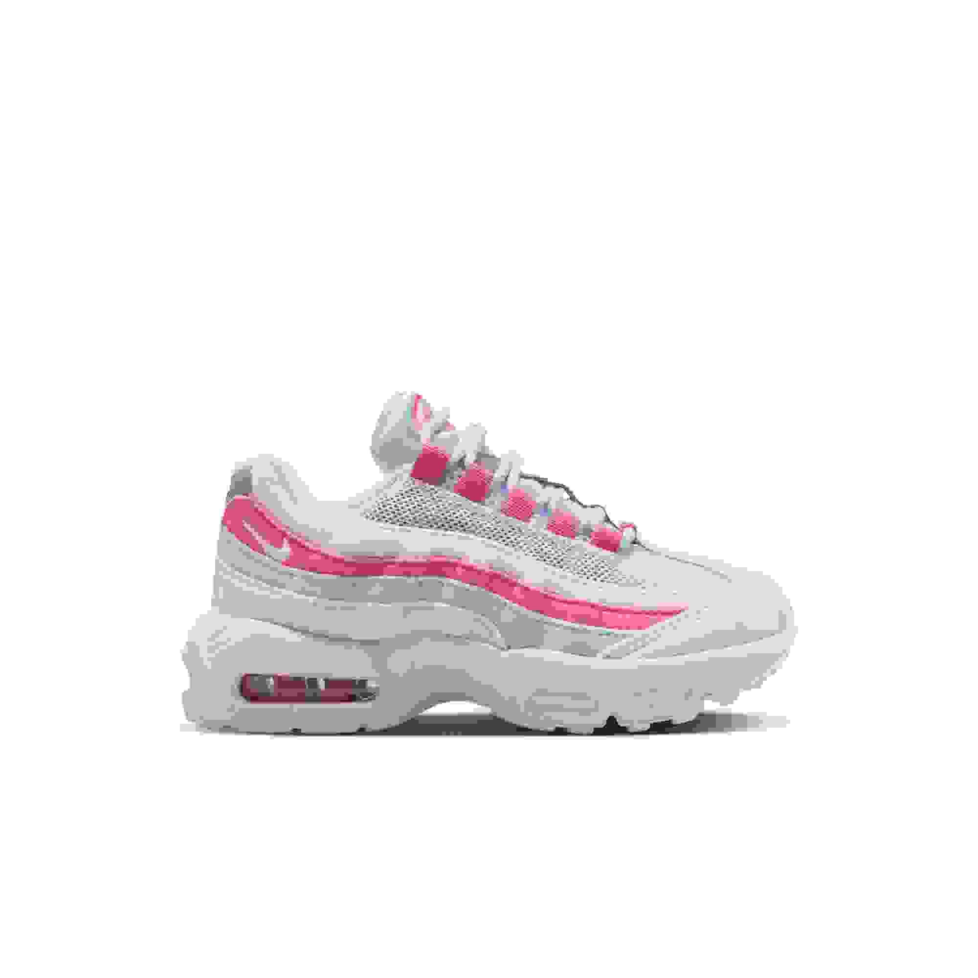 Nike Air Max 95 Preschool Girls' "Football Grey/White/Peony/Ghost" Shoe